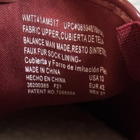 Time and Tru Memory Foam Women 10 Faux Fur Insole Burgundy Slip on Mule Sneakers - Picture 8 of 8